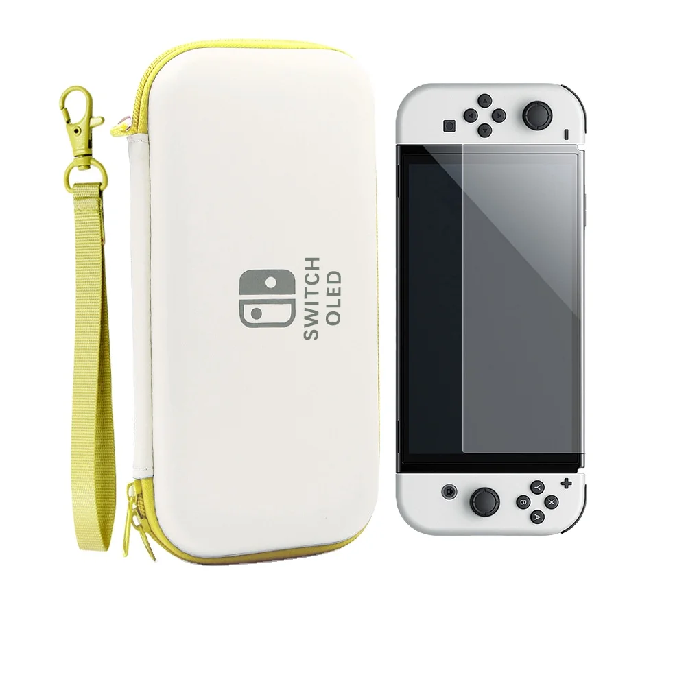 Switch OLED Storage Carry Bag Accessories Kit PC Clear Cover Case Screen Protector With Analog Grips for Nintendo Switch OLED