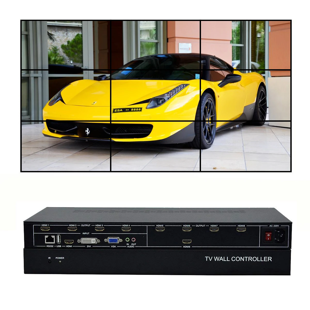 video wall controller 3x3 2x4 2x3 1x9 1x8 1x7 USB VGA HDM I DVI TV video wall controller