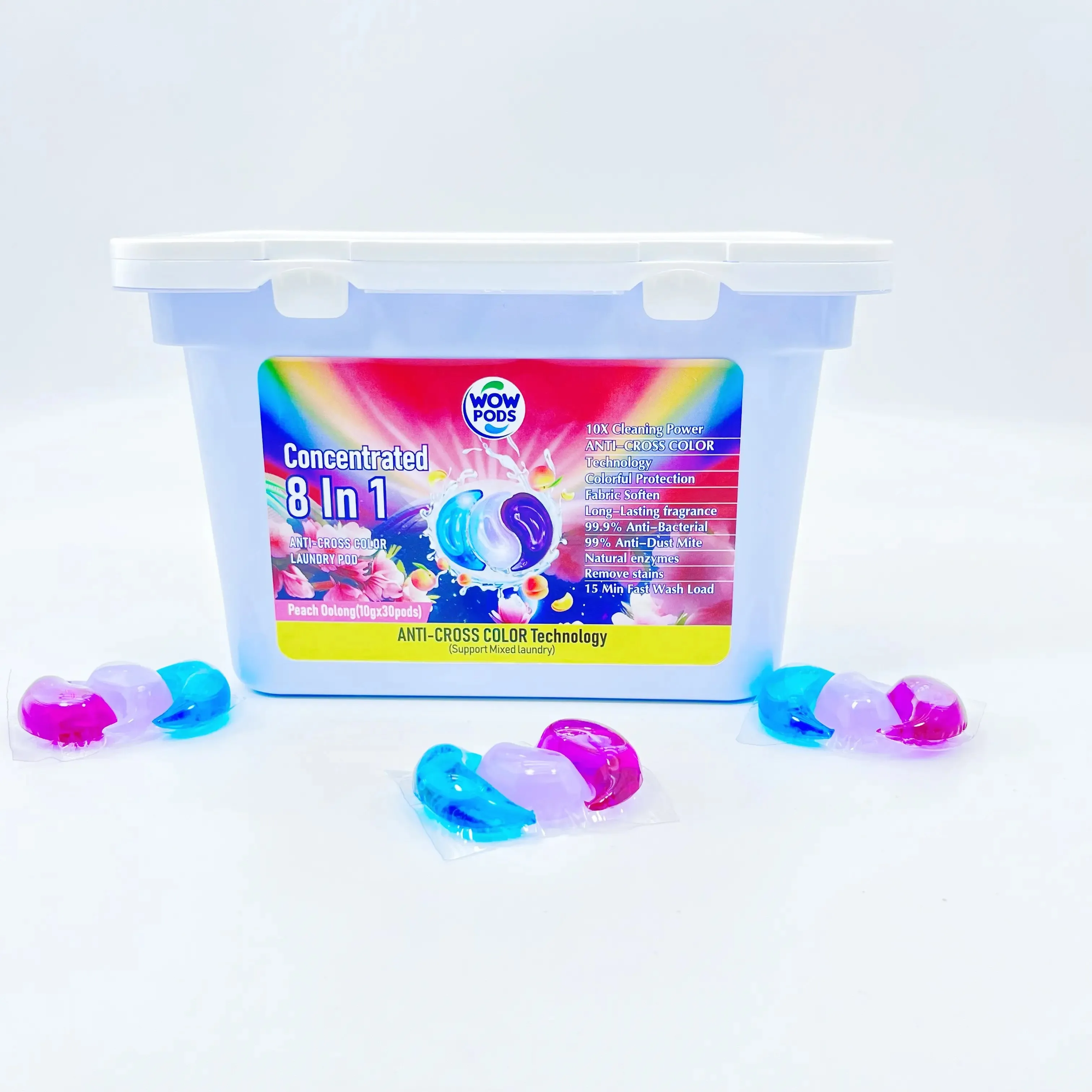 Sukgarden 3 In 1 3d Dazzling Color Protection Fragrance 10g*50 8x Clean Removing Bacteria And Mites Laundry Detergent Pods Box