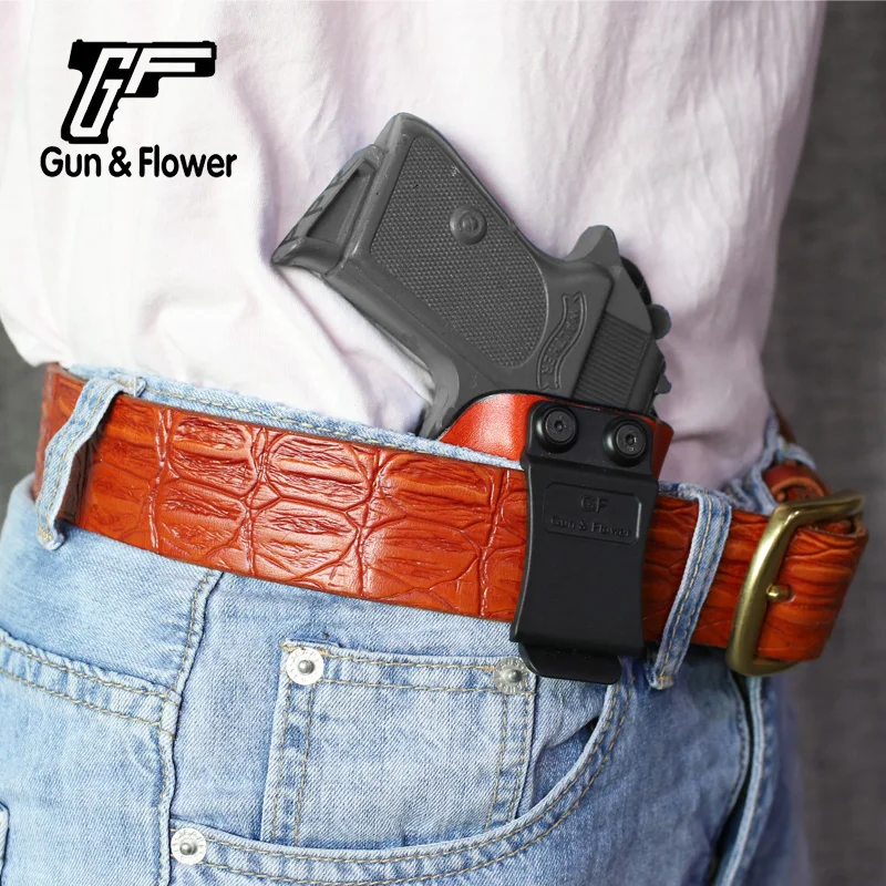  Gun&flower Outdoor Gear IWB US Kydex Inside With Genuine Leather Outside for Sig Glock 43 Taser HKVP9 Walther