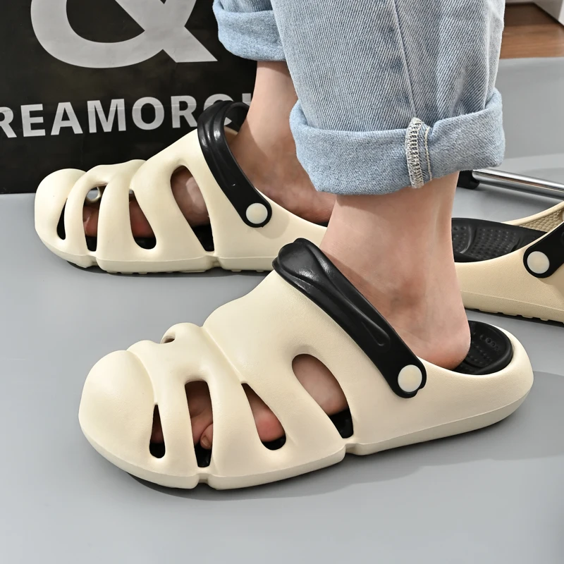 Crocs for men Beach leisure ant-collision sandals unisex outdoor summer soft black shoes women fashion garden slippers EVA clogs