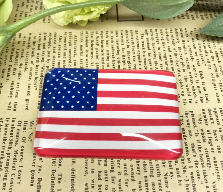 OEM square 48x68mm crystal glass fridge magnet flags for different countries