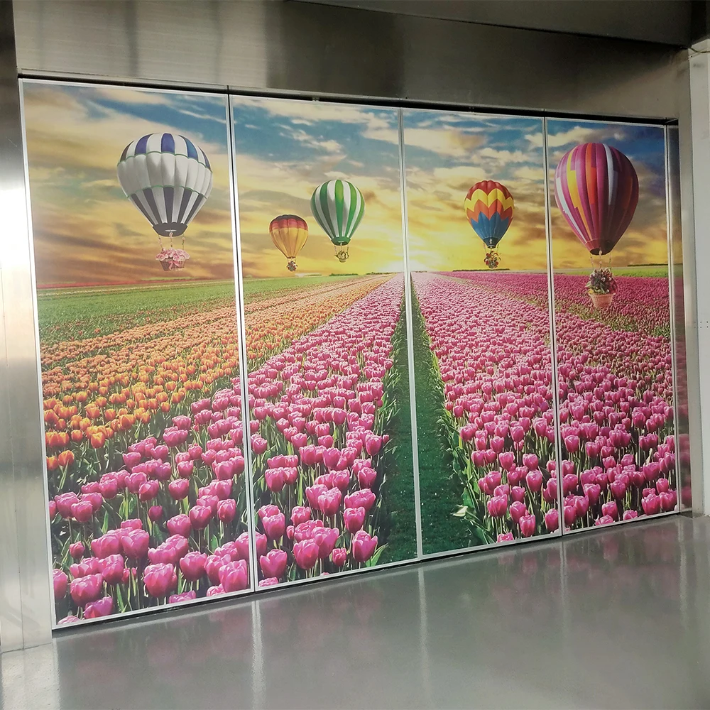 Customer Color Hotel Electrical Movable Track For Office Pivot Sliding Partition With Remote Control