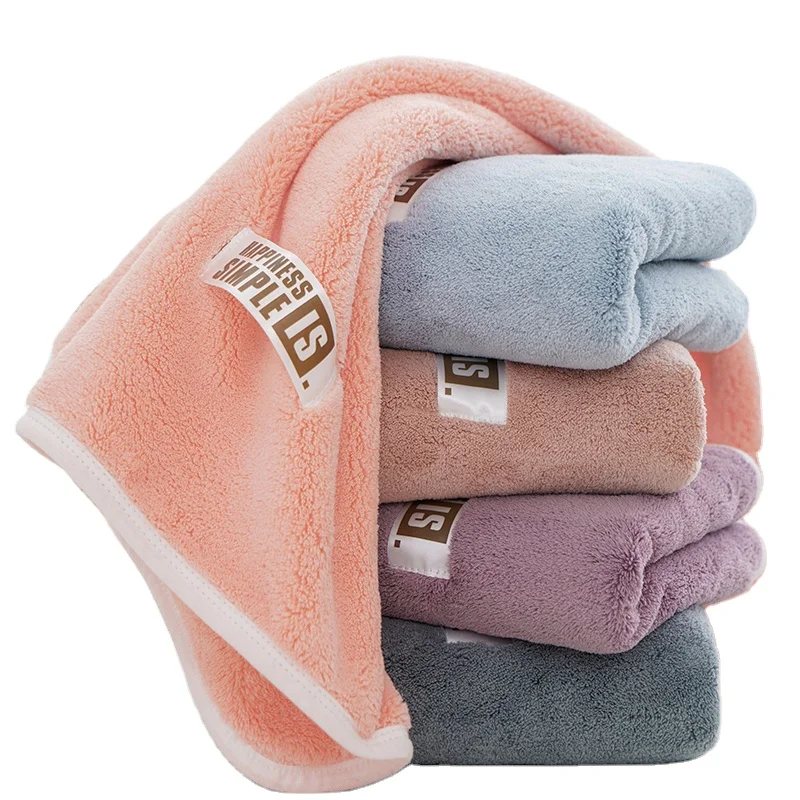 
custom logo brand luxury two-piece coral fleece microfibre bath custom blank bedroom beach towels and bath towels 