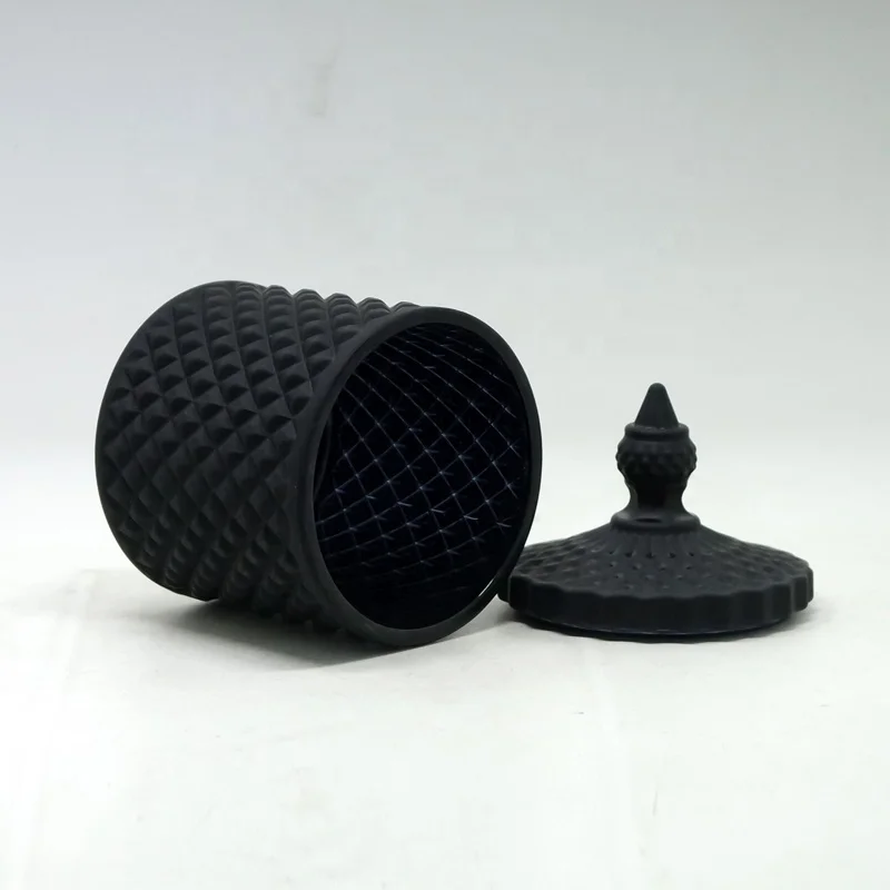 Luxury Black and White Classical Style Customizable Glass Candle Jars Transparent Old Fashioned Glass Cup