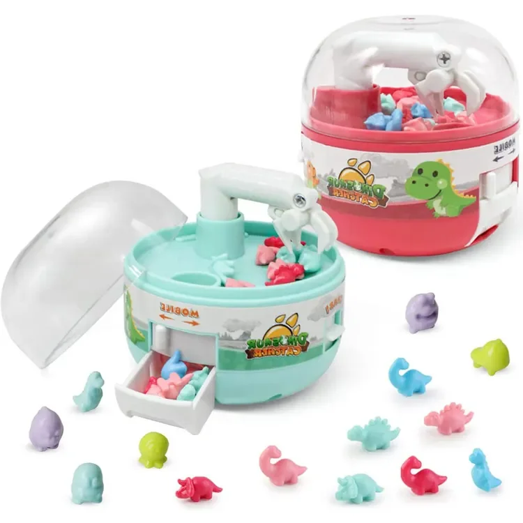 Dinosaur Toy 4 Color Mixed Small Portable Capsule Candy Catcher Machine Mini Surprise Toys With Display Box
