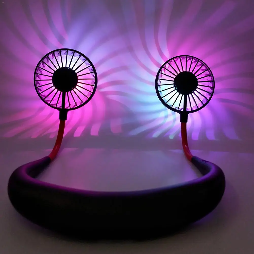 Neck - hanging Rechargeable Sports Fan, Lazy Man Portable Mini USB Folding Fan 79