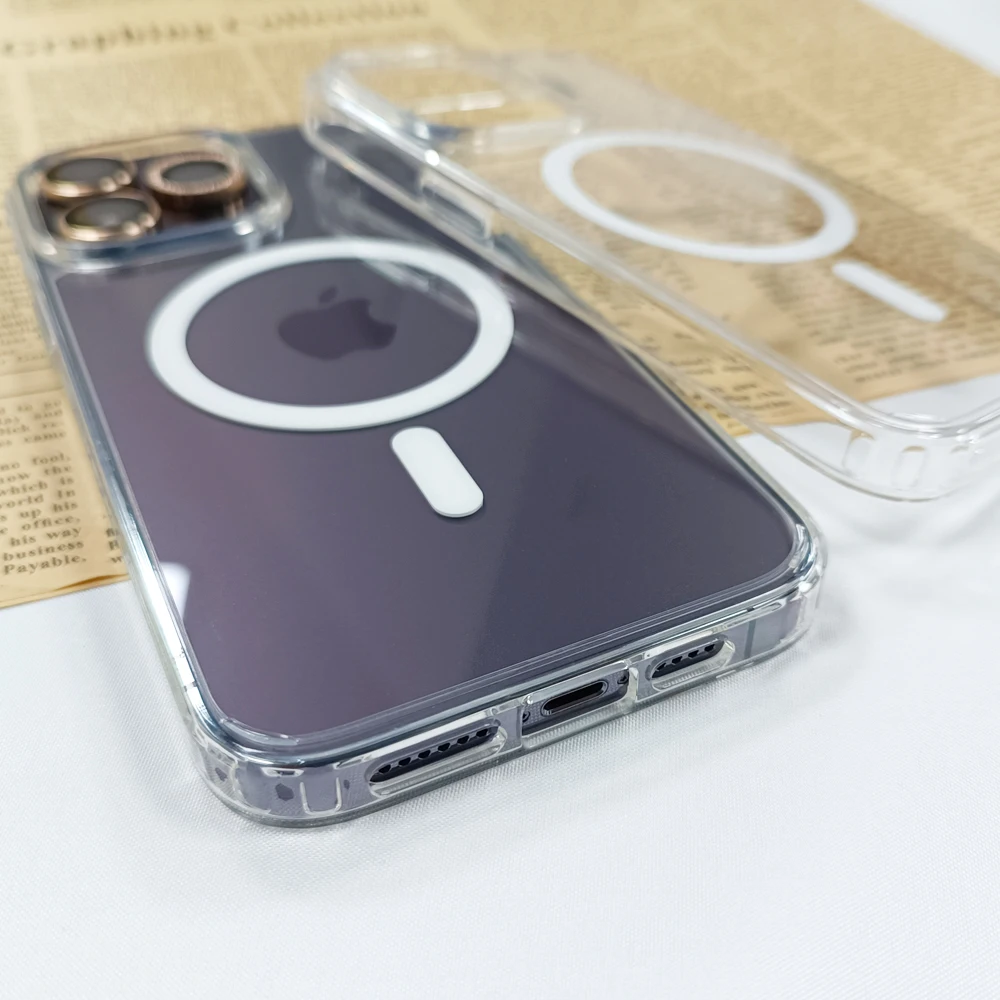 TPU Clear Magnetic Phone Case For MagSafe Wireless Charging For iPhone 13 14 Transparent Case Covers