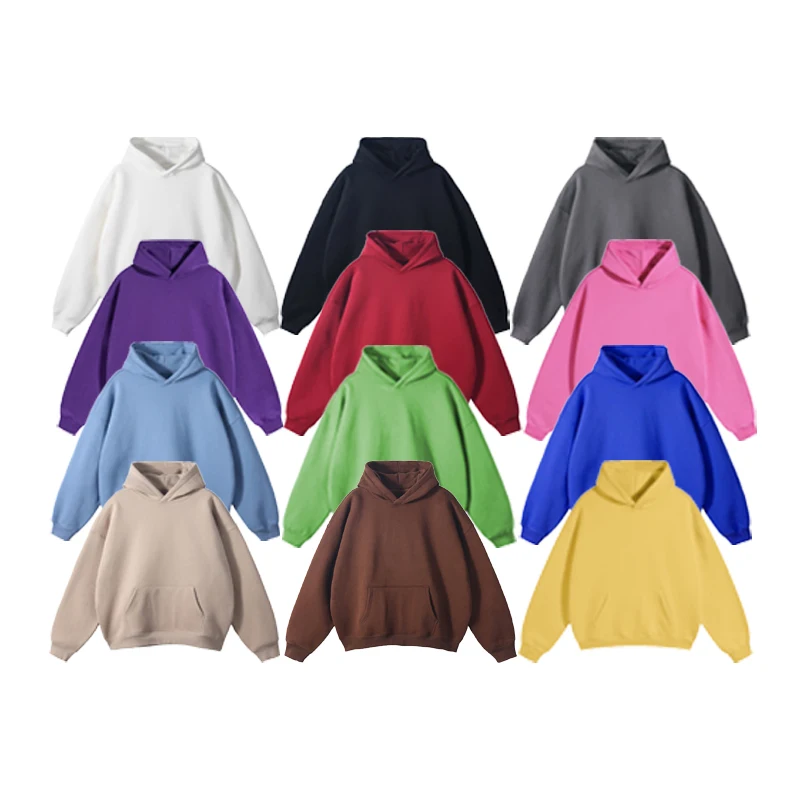Manufacturer of pullover  Hoodie 100% cotton knit Winter Casual 420gsm hoodie powder puff printed lettering