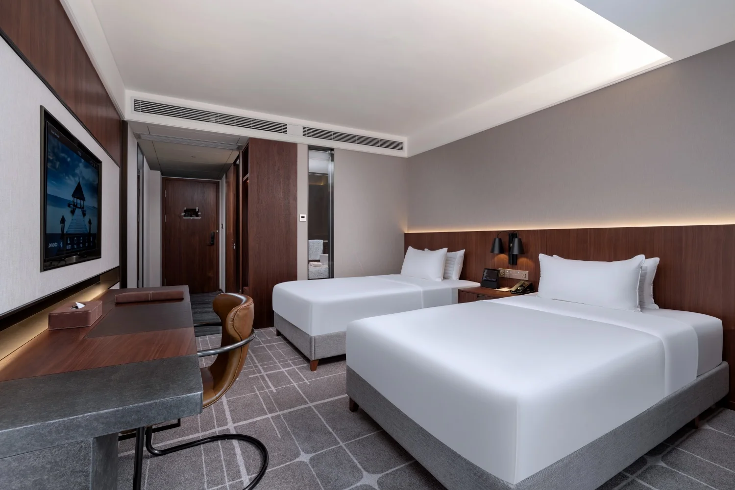 Hotel Room Furniture Custom Commercial Modern Hotel Bedroom Set Solid Wood 3-5 star hotel furniture 5 star bedroom sets