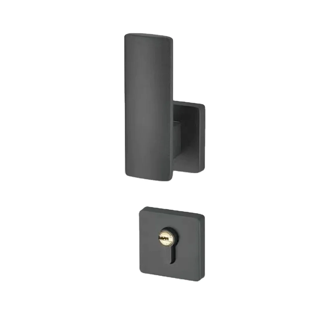 Factory Horizontal sliding door Grey knobs Hardware Aluminum Zinc alloy Mortise lever door lock handles for interior door
