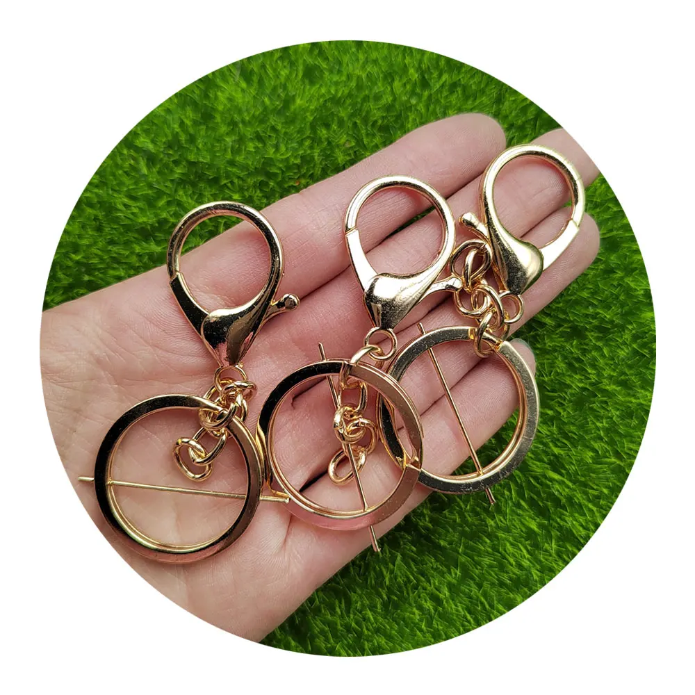 Wholesale Metal Key Ring Lobster Clasp Alloy Key Hook With Chain Gold Sliver Color  Split Key Ring Keychain