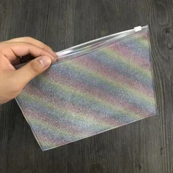 Newest Type Transparent Soft Pvc Glitter  Stationery Pencil Pouch Waterproof Mobile Phone Pouch Vinyl Zipper Bags