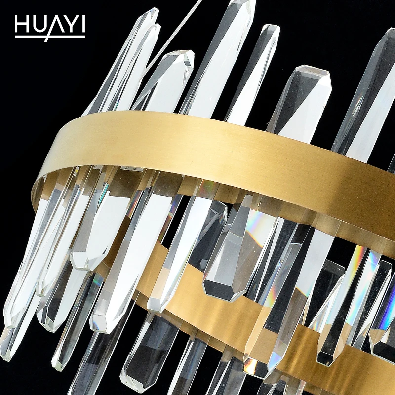HUAYI China Manufacturer Contemporary Suspended Creative Vintage Hanging Crystal Chandelier Pendant Light