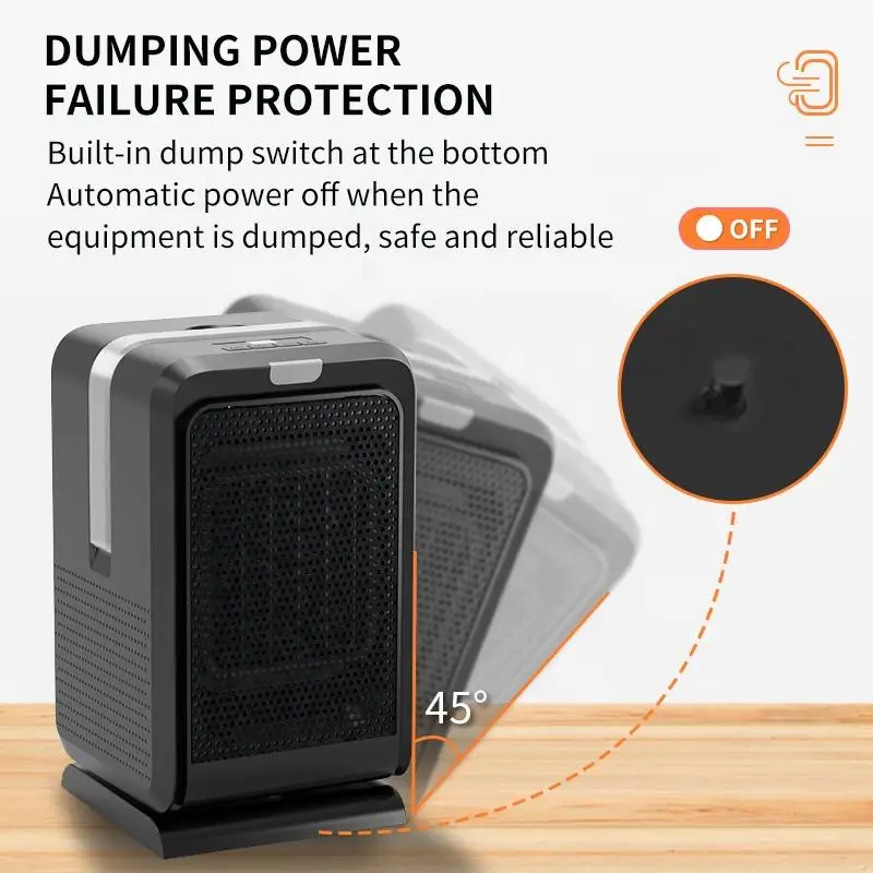 Space Heater Electric Heaters Indoor Portable with Thermostat Small Heater with Heating and Fan Modes for Bedroom Office