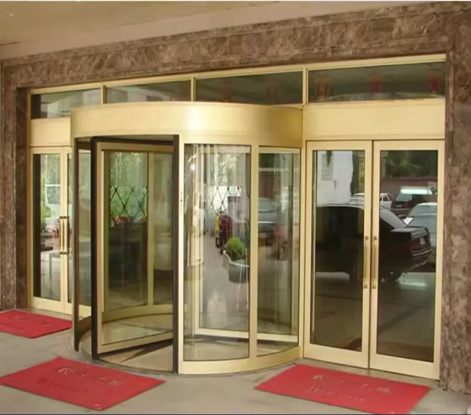 LongTai Auto Revolving Door Entrance Large Comprehensive Commercial Automatic Rotation Sliding Glass Door
