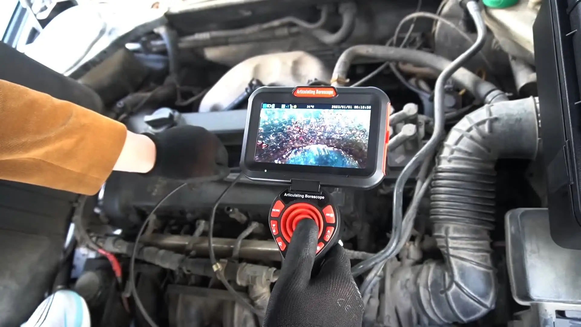 4-way articulation inspecting endoscope 720 degrees car inspection camera  portable inspection videoscope handheld videoscope