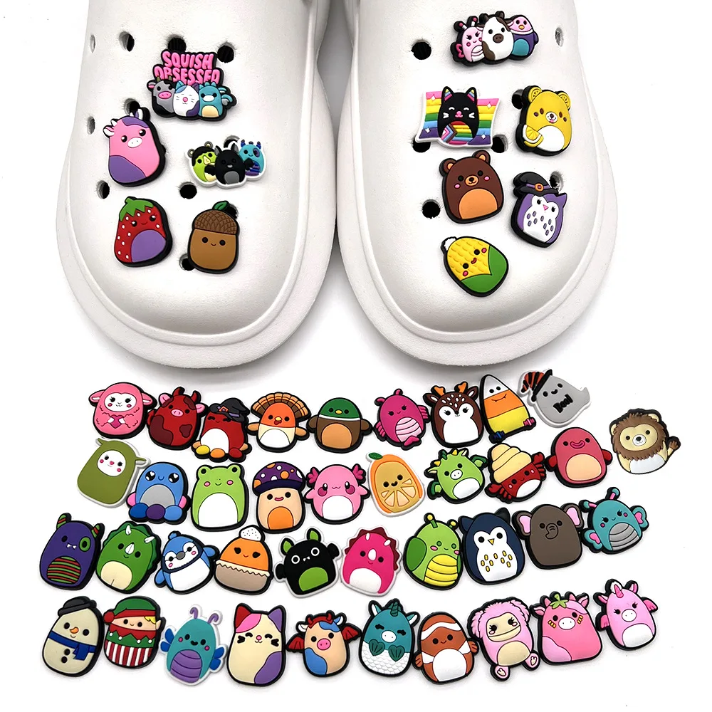 New Squishmallow Cartoon Custom Shoe Charm Cute Croc Charms Wholesale Bulk Soft Shoe Decorations for Unisex