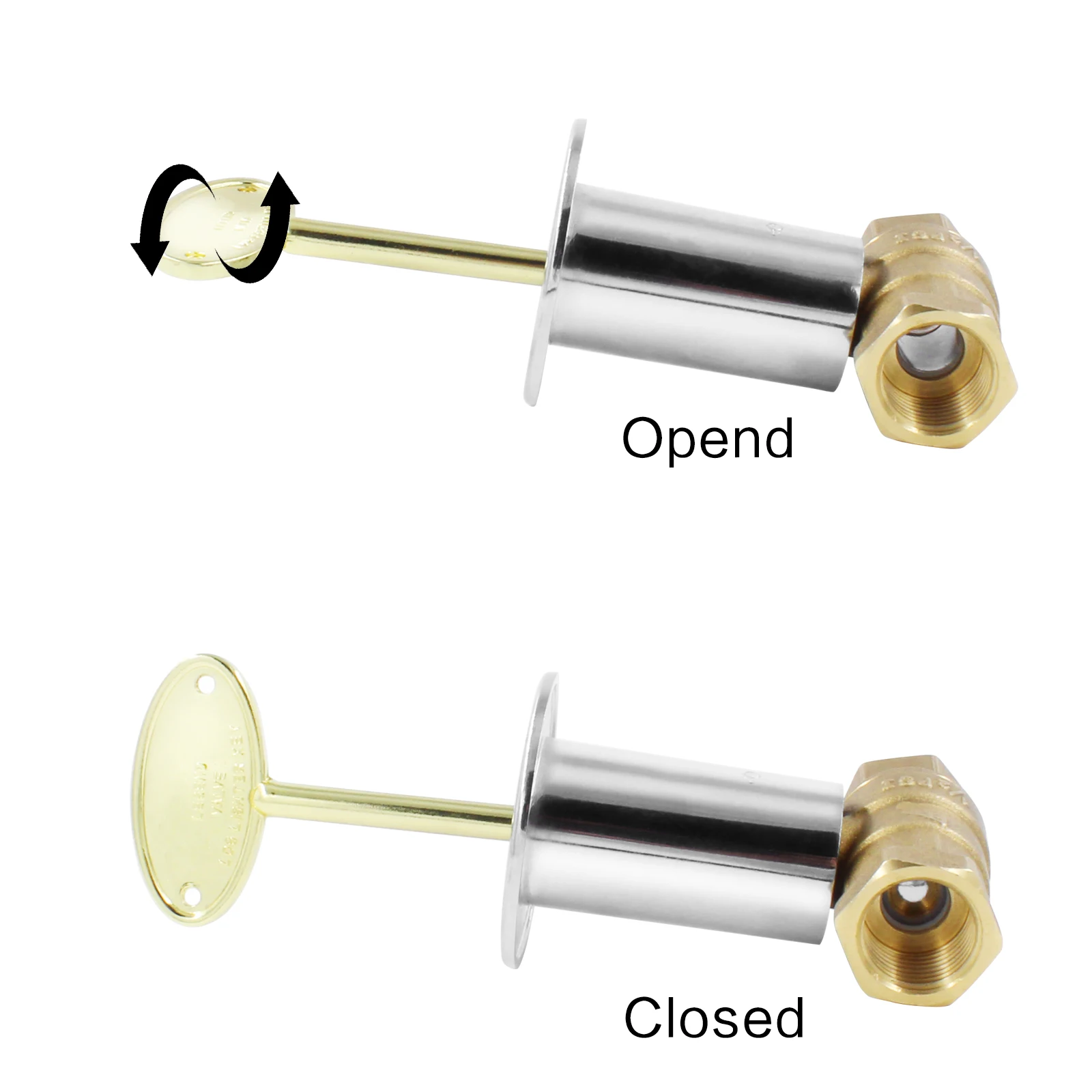 Replacement Parts Gas Valve Key for Gas Fire Pits and Fireplaces, Polished Brass Replacement Gas Key