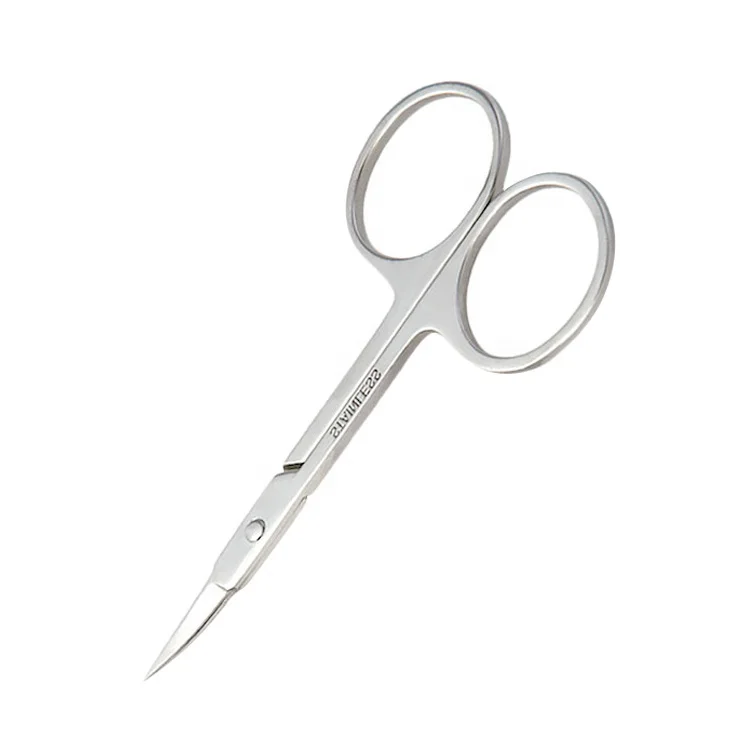 Custom private label cutter eyebrow scissor beard mustache trimming set beauty salon tools stainless steel pointed brow scissors