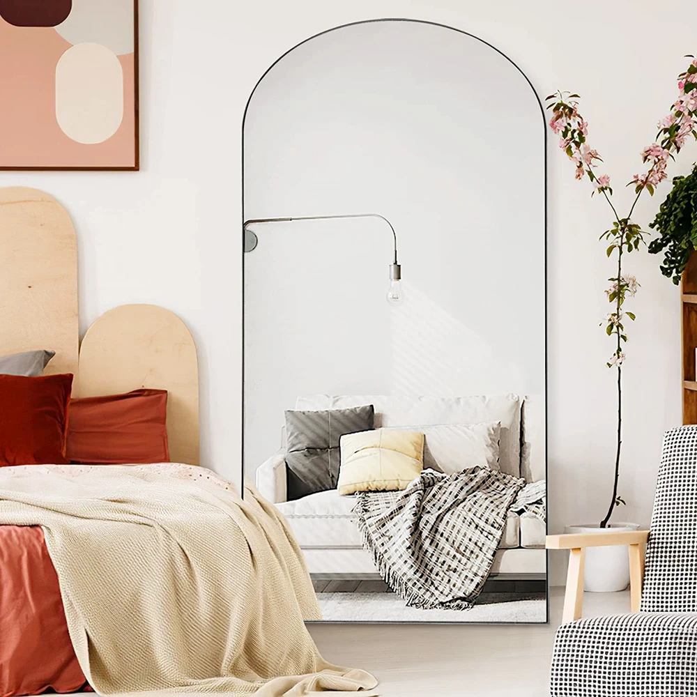 Wholesale arch metal frame full length floor free stand mirror wall mirror Home decor