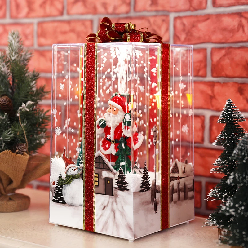 Led Gift Bag Lantern Xmas Gift musical  lantern bag magical xmas christmas gifts luxury lamps snow music