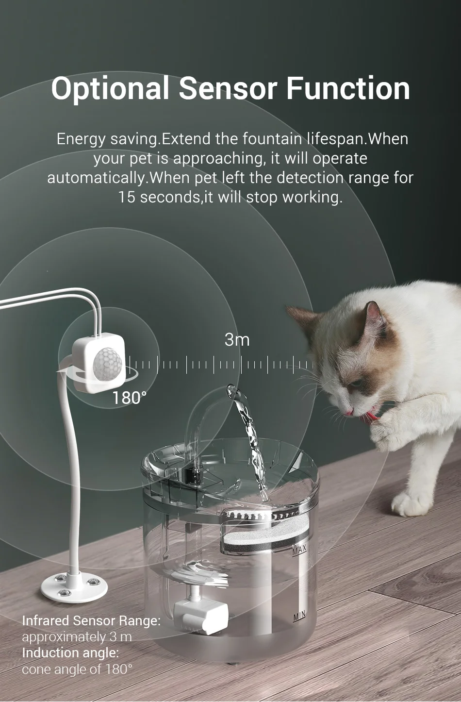 Wireless Pump Cat Water Fountain Automatic Pet Water Dispenser Filter Accessories Auto Drinker For Cats Drinking Fountain