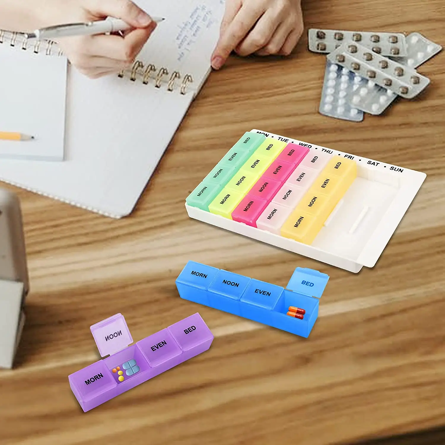 28 Day Pill Box Organizer Weekly 7 Day Pill Dispenser 4 Times a Day
