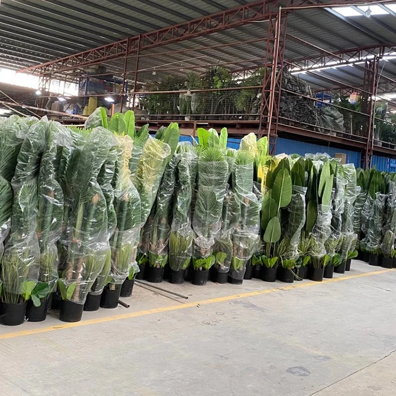 UV resistant indoor outdoor plastic fake plant online sales 80cm 7 leaves home decor bonsai artificial silk cloth banana potted