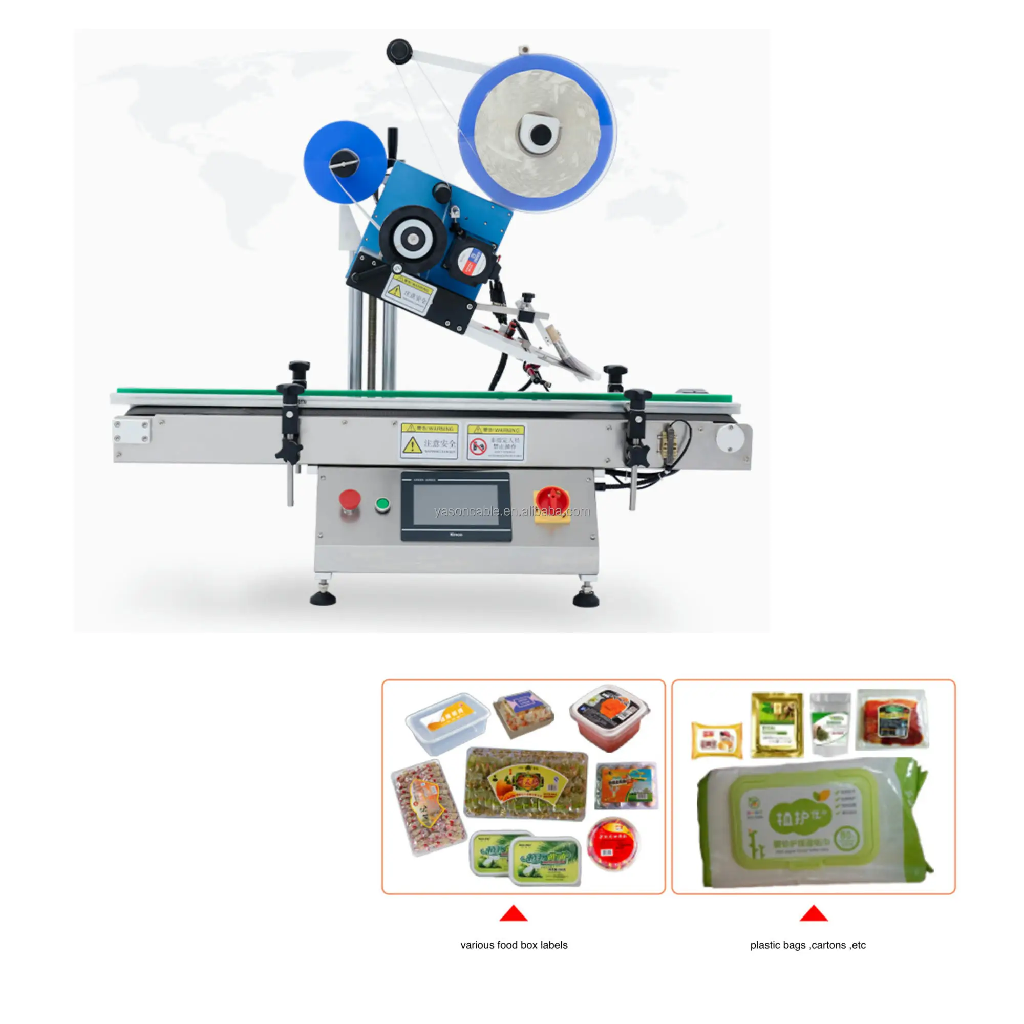 YTK-TP100 automatic Scratch Card flat surface Paper Box Plastic Flat Square Pet Bottle Adhesive labeling