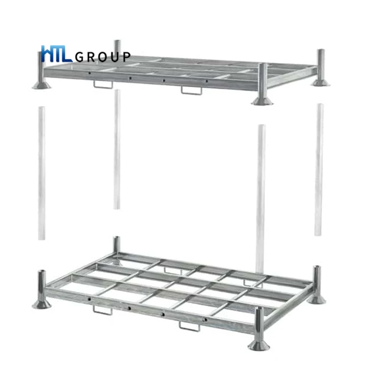 Adjustable detachable durable strong galvanized post stacking steel pallet converter