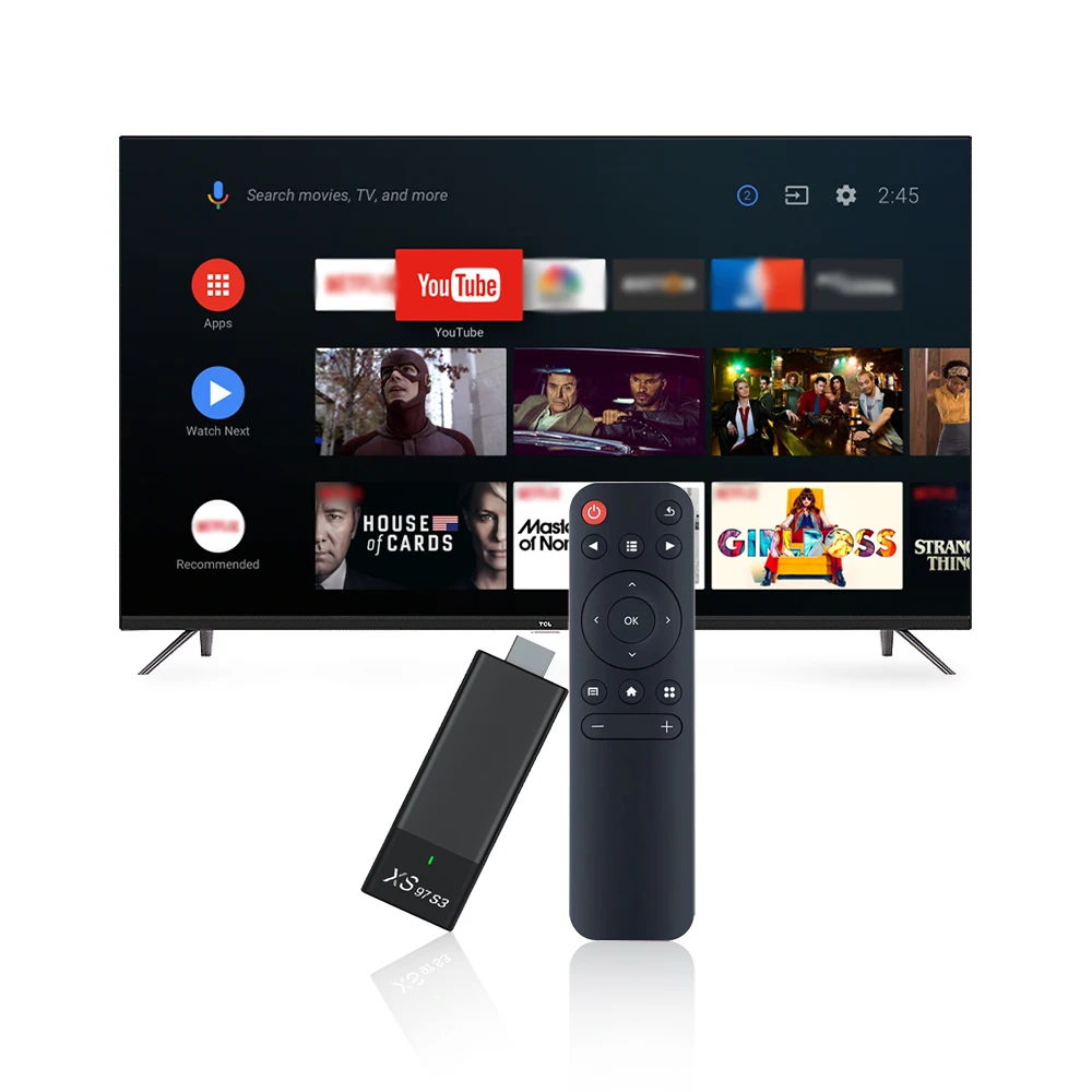 High Quality Allwinner H313 XS97 S3 BT Voice Control 2Gb+8Gb Android Tv Stick Compatible Youtube With Best Services