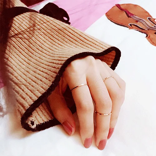 Beadsnice 14K Gold Jewelry Women Stacking Ring Stackable Thin Gold Ring