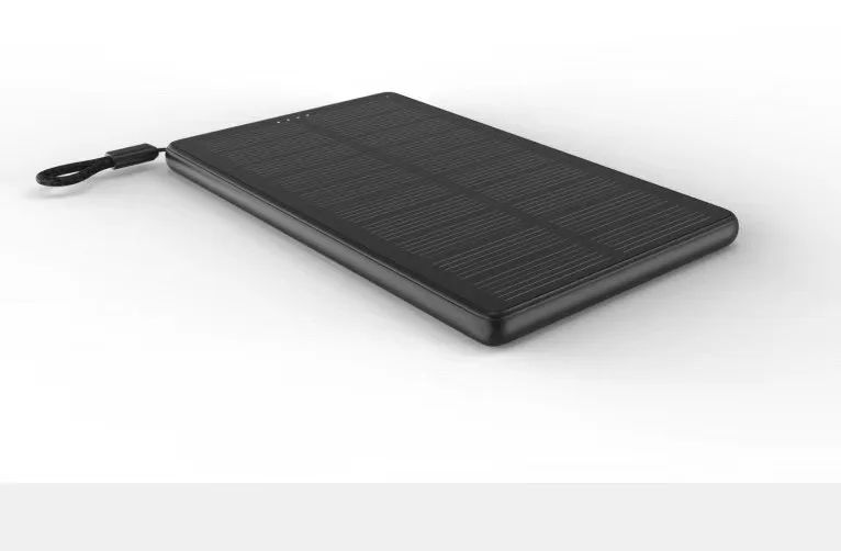 Private design Super slim solar power bank 9mm thickness fast charging PD phone charger 15W 10000mah