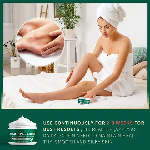 Private Label Hand And Foot Care Cream Peptide Whitening Repair Moisturizing Tea Tree Oil Urea 40% Foot Cream For Cracked Heels