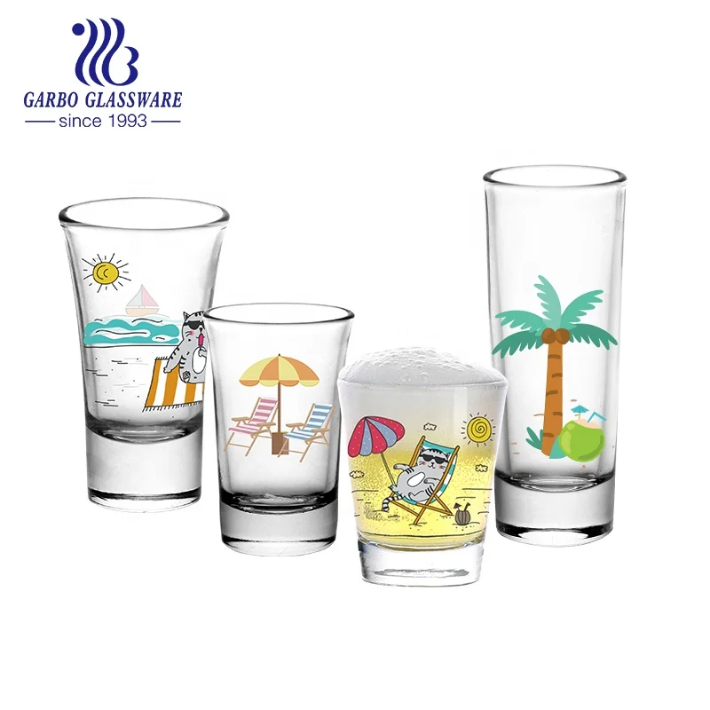 Customized printing logo shot glasses mini shot glass cup wholesale 2oz 50ml customized tequila drinking clear shot glass cup