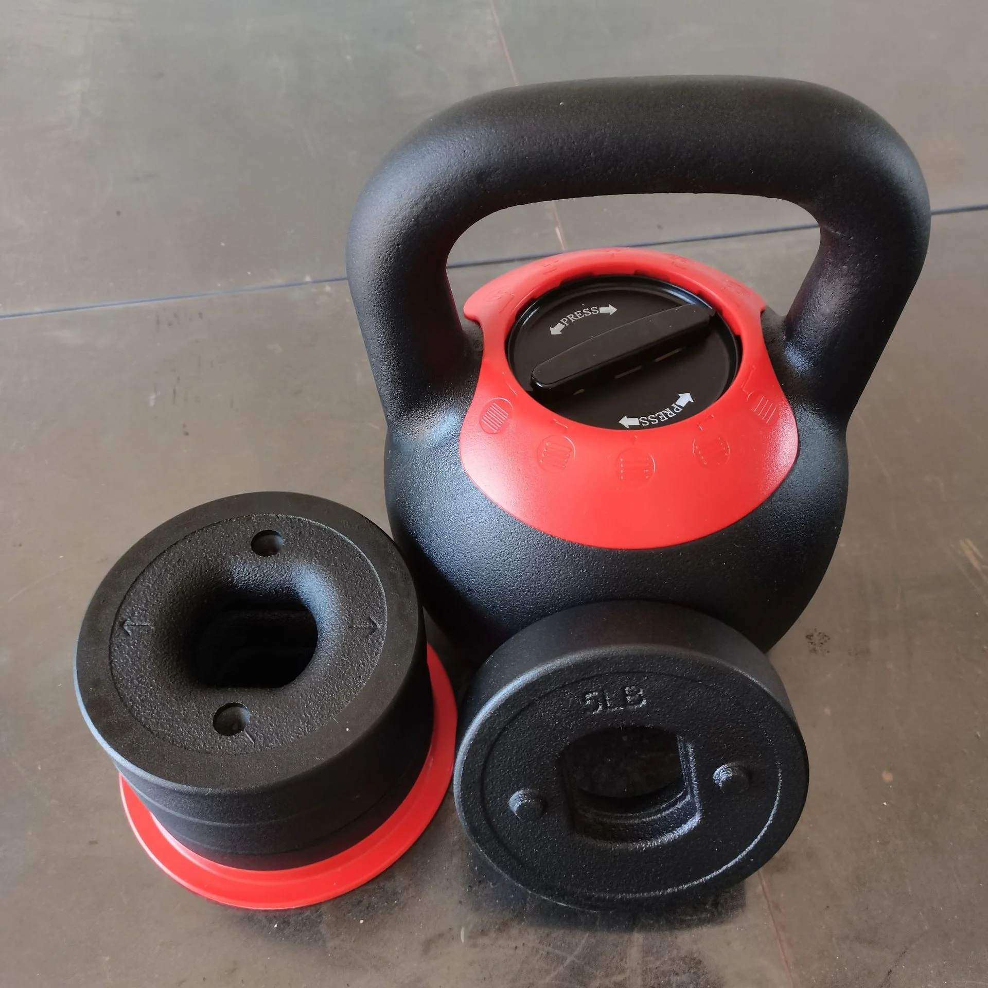 Hot Sale 5 In 1 Adjustable Kettlebell Gym Equipment Cast Iron Fitness Weight Lifting Adjustable Kettlebell