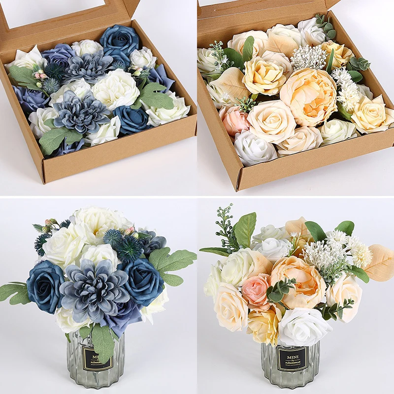 High Quality Artificial Silk Fabric Flower Bouquet for Wedding Stage Decoration