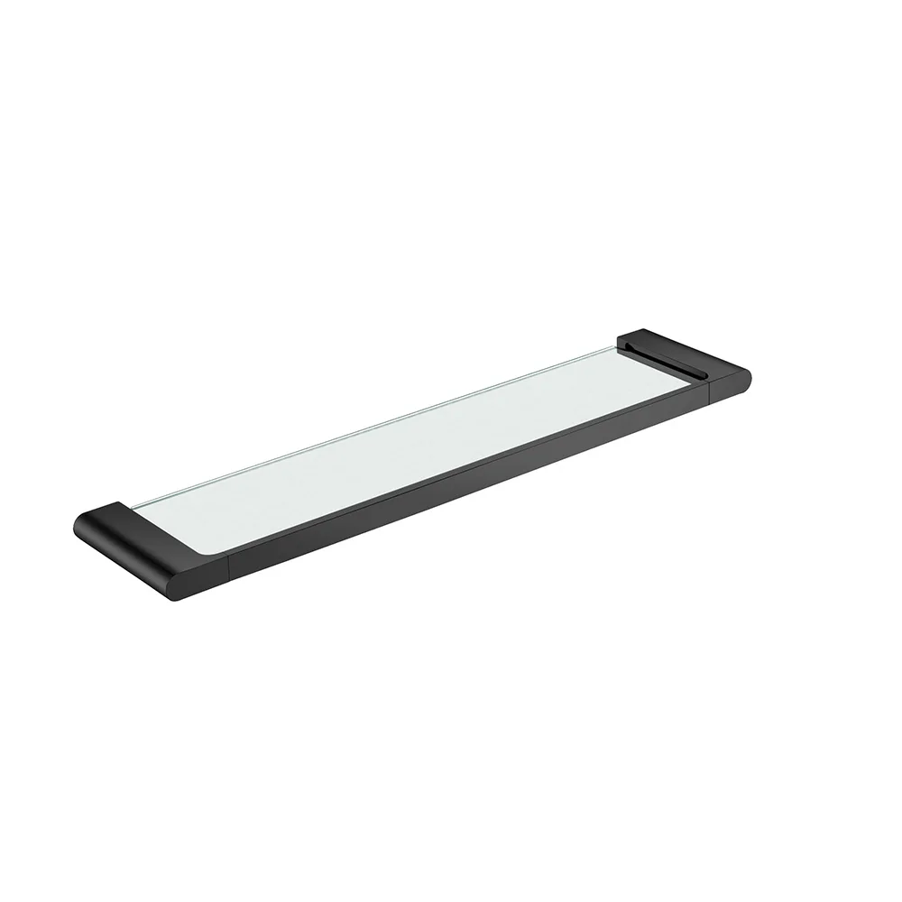 Glass Platform Brass Shower Corner Shelf Glass Desk Shelf Wall Mounted Bathroom Accessories