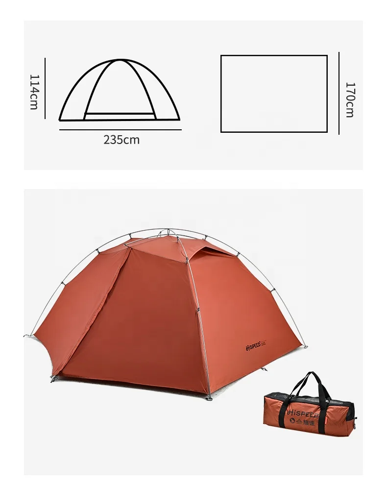 HISPEED 4 Season Hiking Tent Lightweight Professional 210T Polyester Waterproof Hiking Backpack Tent