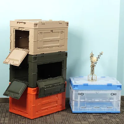 camping storage box outdoor foldable storage box with lid 50L plastic boxes storage