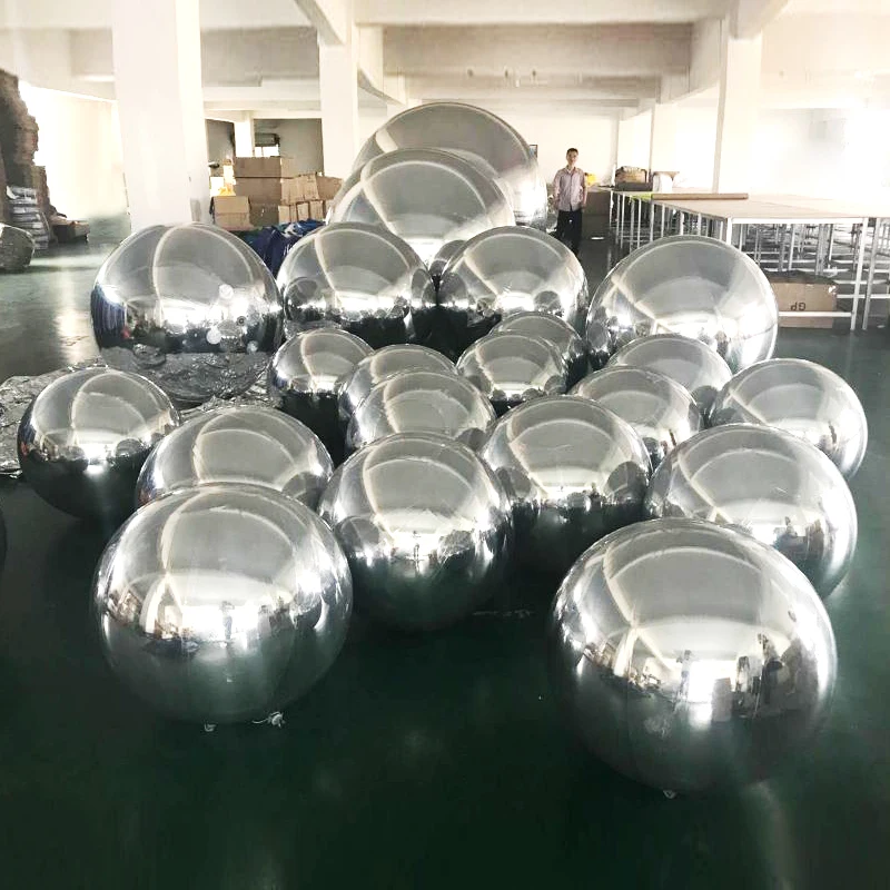 Custom giant gold mirror sphere decorative large pvc inflatable silver ball colorful inflatable mirror ball
