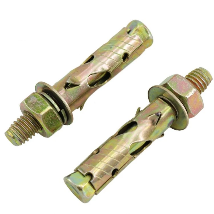 Carbon Steel Yellow Zinc Plated Galvanized Anti Skid Shark Fin Hit Sleeve Anchor With Hex Nut