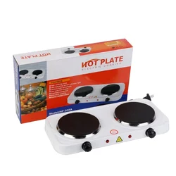 White Cooking Kitchen Equipment 2 Double Burner Electric Stove For Home