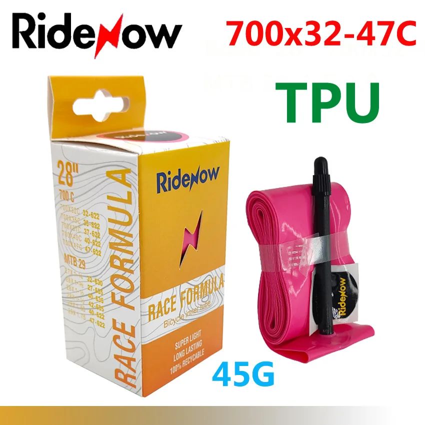 Rridenow 19 г ТПУ трубка 700x18-28C шина для шоссейного велосипеда 45 мм/65 мм/85 мм 700C сверхлегкая внутренняя