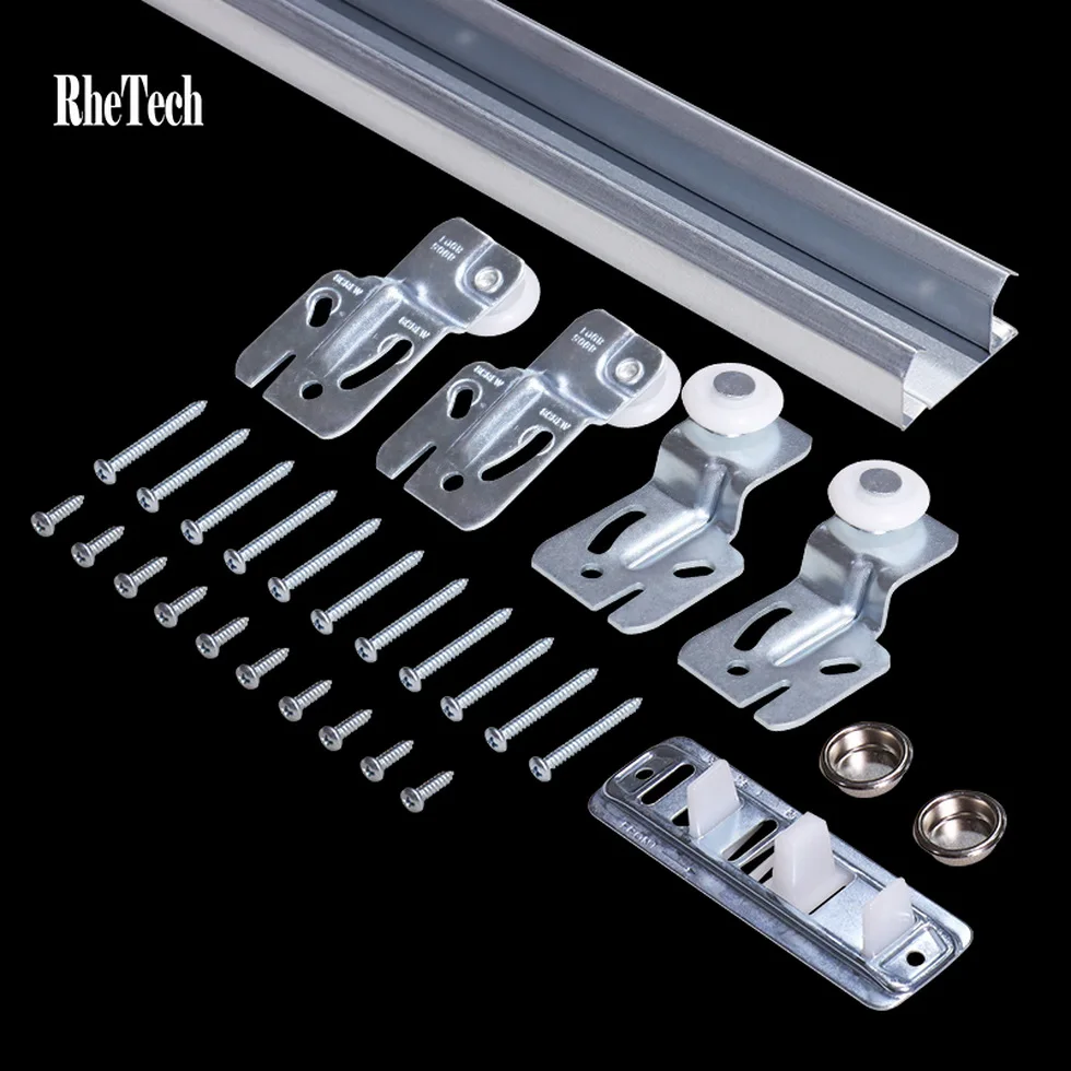 RHTECH FSC BSCI ISC Certificate OEM Factory Industrial Barn Door Hardware Kit Galvanized Sliding Door Barn Door  Kits