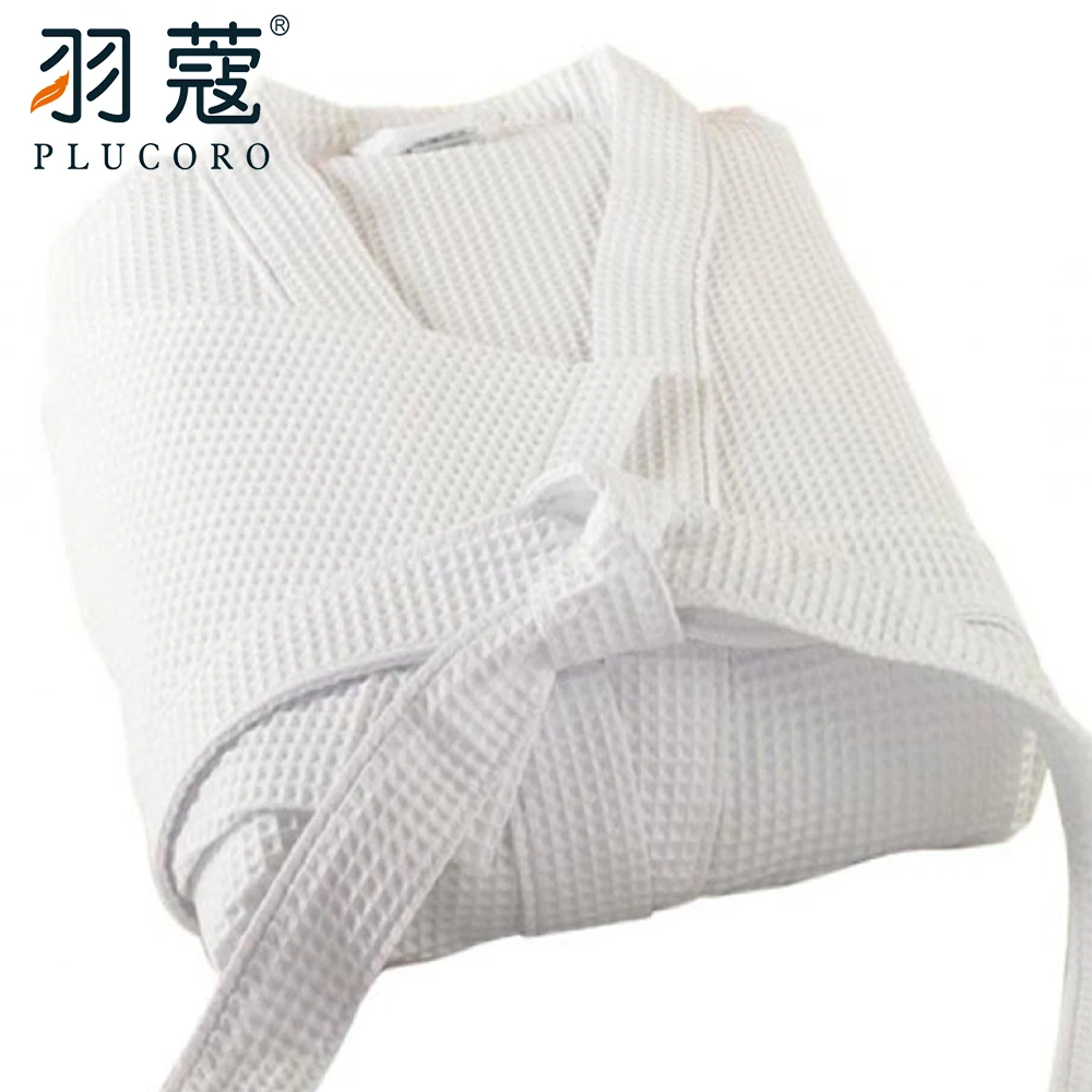 Luxury 100% Cotton Factory Price Wholesale Collection Waffle Bathrobe For Hotel Home