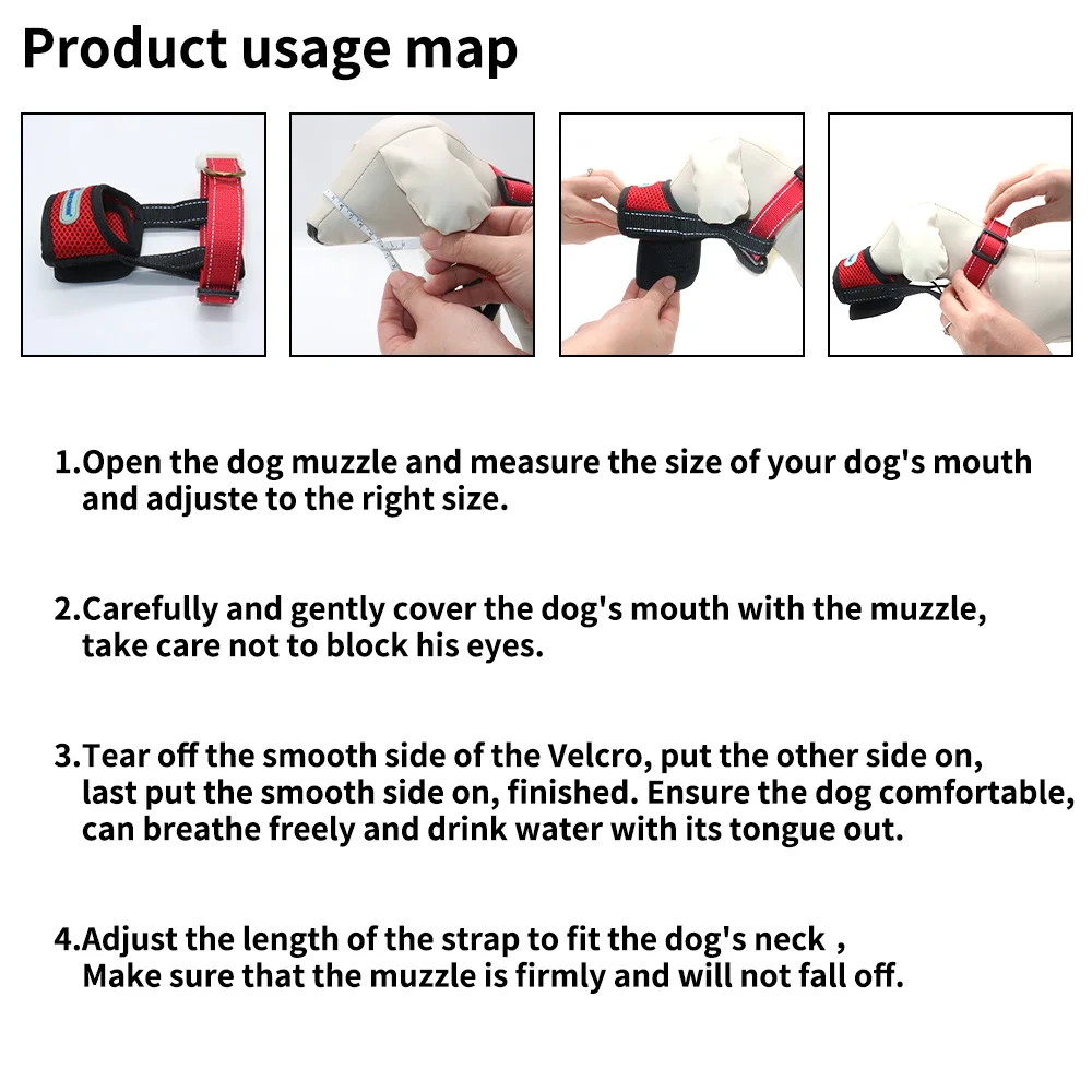 Funny pet dog muzzles custom safety adjustable dog muzzles soft mesh breathable dog muzzle