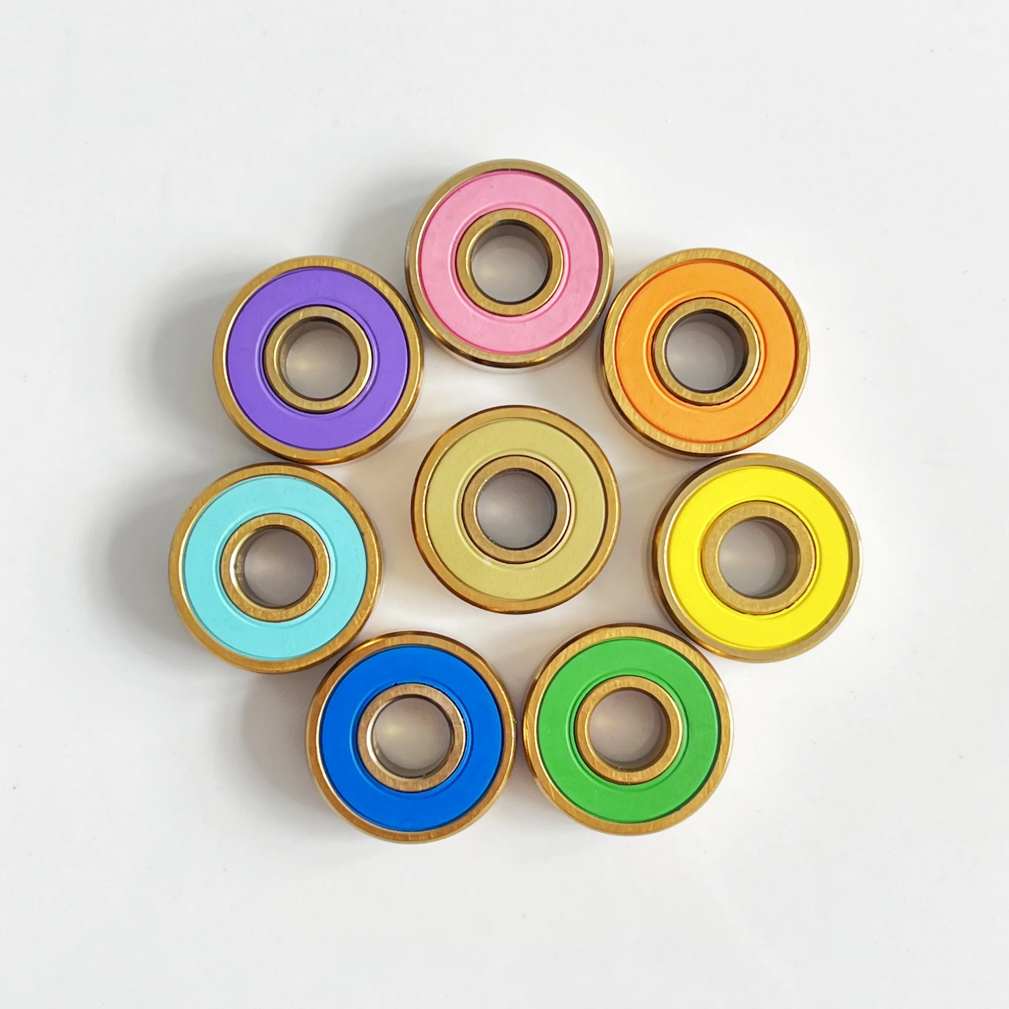 Skate Roller Bearings Gold Titanium Ceramic Ball Bearings Skateboard ABEC 9 High Speed Gold Skateboard Bearings