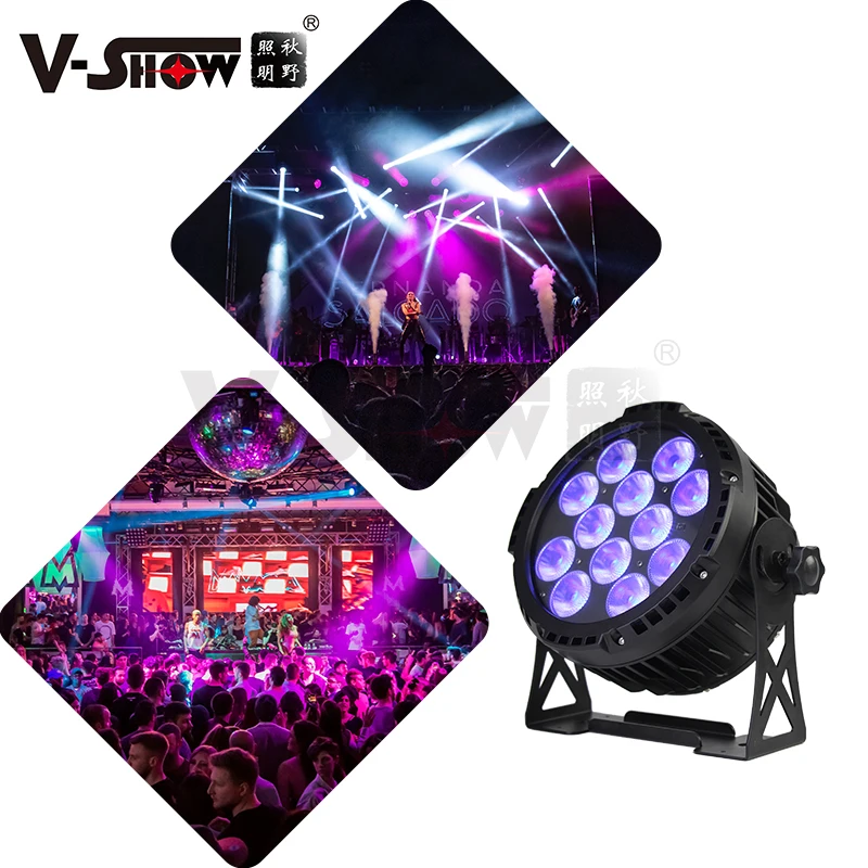 V-Show IP65 Outdoor 12 * 18W RGBWA UV  Waterproof LED Battery Powered Wireless Par Lights